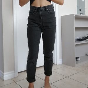 American Eagle Faded Black High Rise Mom Jean